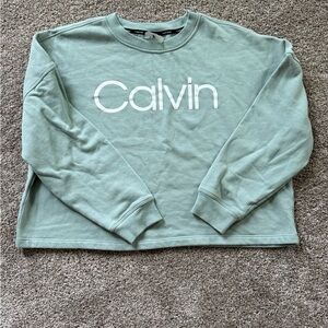 Calvin Klein Mint Green Cropped Sweatshirt